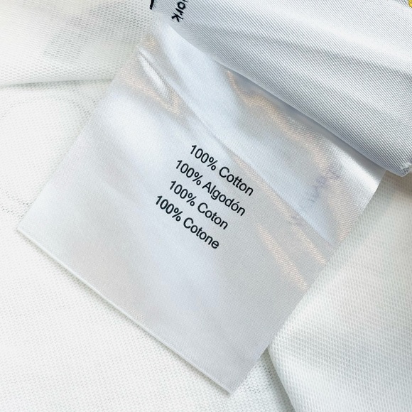PYER MOSS • White “We Forgive You” Short Sleeve Mockneck Logo Tee, M - Picture 15 of 16